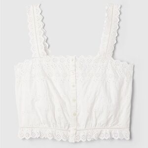 Gap × DÔEN Cropped Eyelet Tank Top